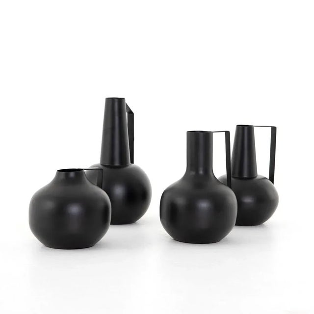 Black Four Hands Aleta Vases, Iron Black - Set of 4 For Sale - Image 8 of 8