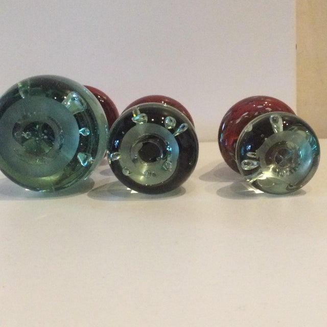 Contemporary Glass Mushrooms by Florea Silviu, Set of 3 For Sale - Image 3 of 4