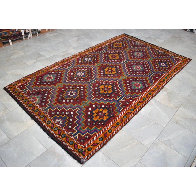 1960s 1960s Vintage Hand-Woven Braided Rug - 5′9″ × 10′4″ For Sale - Image 5 of 11