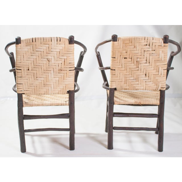 Early 20th Century Pair Vintage Old Hickory Barrel Chair Style Andrew Jackson For Sale - Image 5 of 18