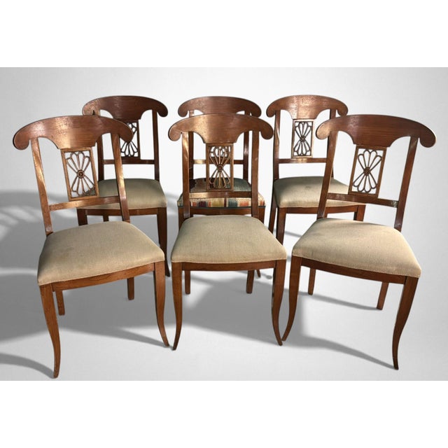 Early 20th Century Biedermeier Style Set of Six Austrian Chairs For Sale - Image 4 of 18