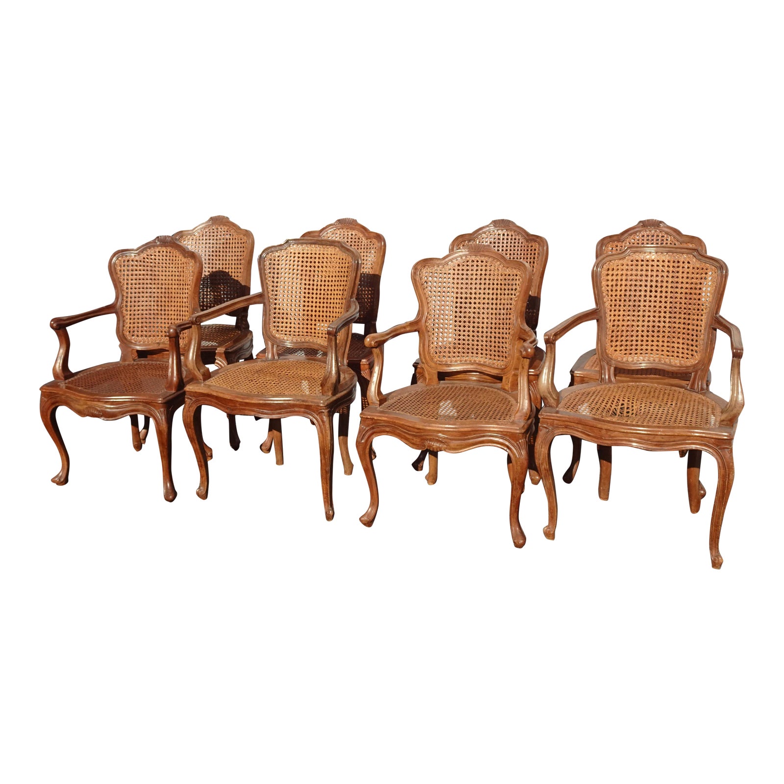 Set of Eight French Country Double Cane Dining Room Chairs Chairish