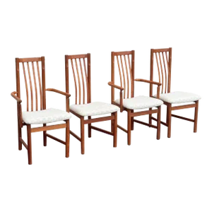 Late 20th Century Set of 4 Mid Century Modern Teak Dining Chairs