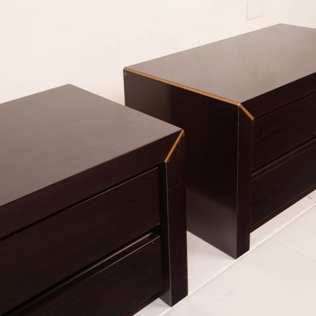 Italian African Rosewood Nightstands by Gianluigi Gorgoni for Fratelli Turri, Set of 2 For Sale - Image 17 of 18