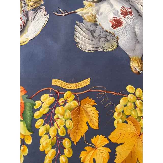 Navy Blue Hermès Silk Scarf “Fructidor” 1979 For Sale - Image 8 of 10