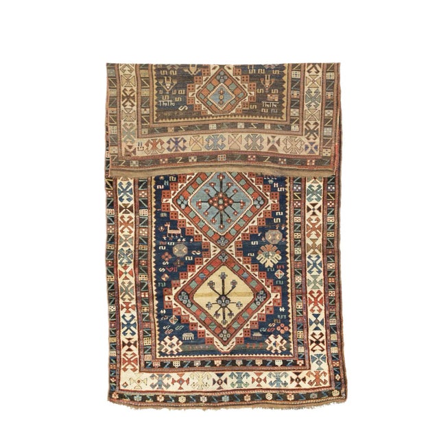 Antique Caucasian Shirvan Rug 4'5" x 8’5”. Eastern Caucasian, west Caspian Caucasian rugs, primarily scatters, in...