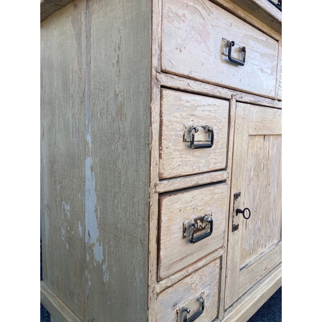1920s Pine Painted Eight Drawer Dresser Base For Sale - Image 9 of 14