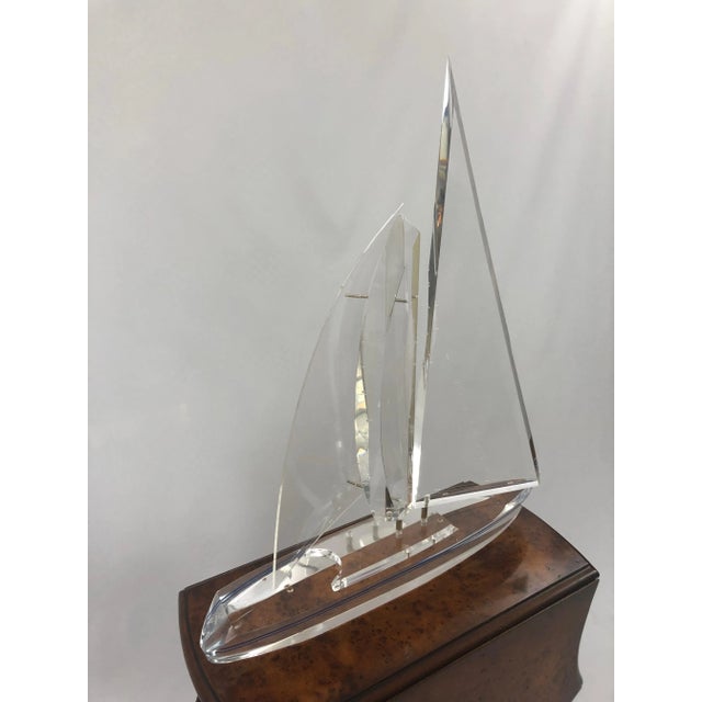 1990s Eye Catching Lucite Sailboat Sculpture For Sale - Image 11 of 11