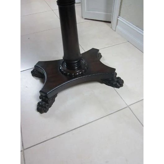Vintage Dark Tone Wood Two Tier Accent End Side Table Claw Legs Style: Traditional Color: Dark Wood Tone Dimensions: 23" W...