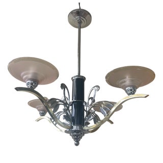 French Art Deco Hanging Ceiling Lamp with Parrots, 1940 For Sale