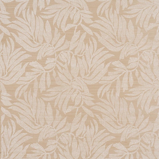 SAMPLE - Schumacher X Johanna Ortiz Tayrona Palm Mosaic Sisal Wallpaper In Playa Dorada Sand For Sale