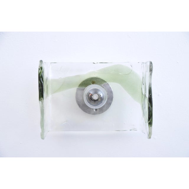Wall Lamp with Green Glass Stripes from J. T. Kalmar, 1950s For Sale - Image 5 of 7