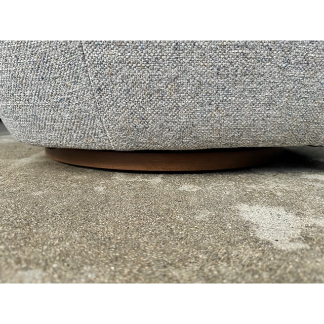 Light Gray Crate & Barrel Swivel Chair in Fog Linen - Brand New Never Been Used For Sale - Image 8 of 10