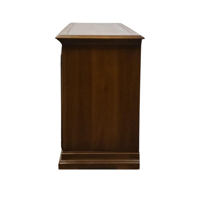 Late 20th Century Drexel Furniture Solid Pecan Italian Mediterranean Style 68" Buffet Sideboard For Sale - Image 9 of 11