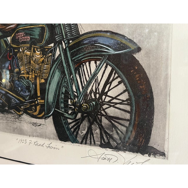 Scott Jacobs " 1923 F Head Twin Xxx" Mixed Media Etching With Watercolor, Hand-Signed For Sale - Image 4 of 9