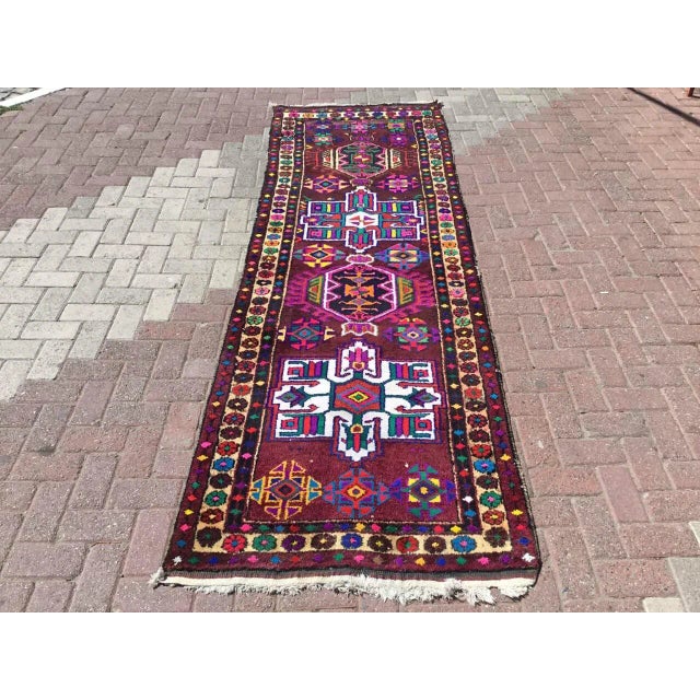 Textile Kurdish Runner Rug - 121" X 39" For Sale - Image 7 of 7