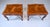 A sinuous pair of Vintage Italian Olive Burl-Wood French style side tables with striking tops, parquetry detailing on the...