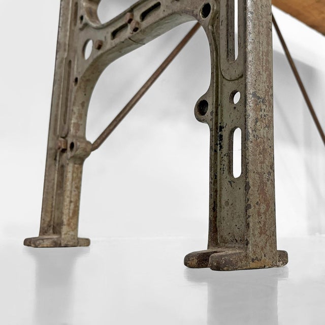 Vintage Italian Industrial Wooden and Cast Iron Console, 1800s For Sale - Image 12 of 18