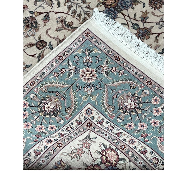 1980s Indo Persian Tabriz Wool & Silk Rug 6’1” X 9’ For Sale - Image 5 of 6