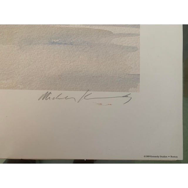 Blue 1980s Michelle Kennedy "First Day at the Beach" Signed Numbered Print For Sale - Image 8 of 10