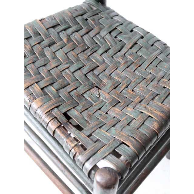 Antique Primitive Ladder Back Chair With Splint Seat For Sale - Image 9 of 14