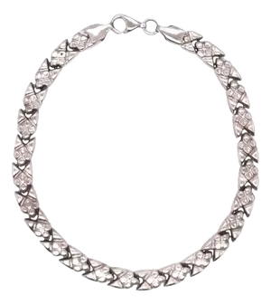 14 Karat White Gold Fancy Link Bracelet