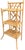 Beautiful vintage bamboo and rattan étagère featuring three wood shelves with woven rattan and split bamboo detailing,...