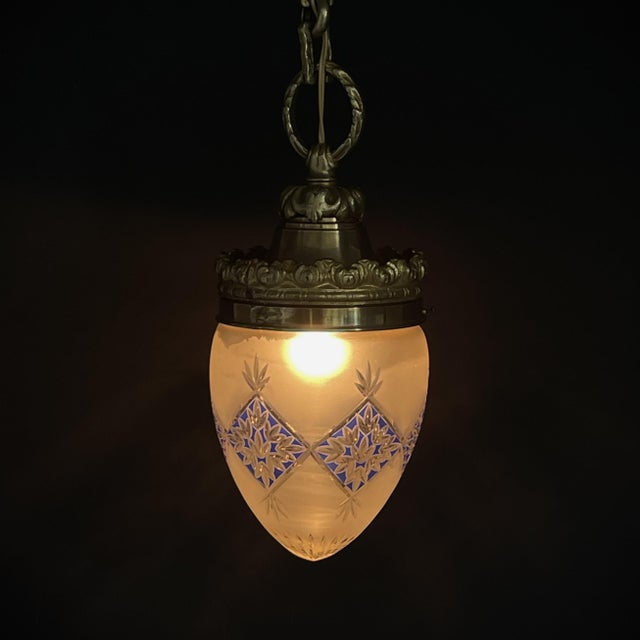 Art Nouveau Hanging Lamp in Bronze, 1890s For Sale - Image 6 of 9