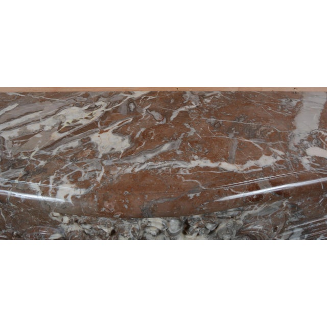 18th Century Antique Louis XV Rouge Rince Marble Mantel For Sale - Image 9 of 10
