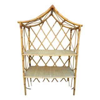 Vintage Swedish Rattan Shelf, 1960s For Sale