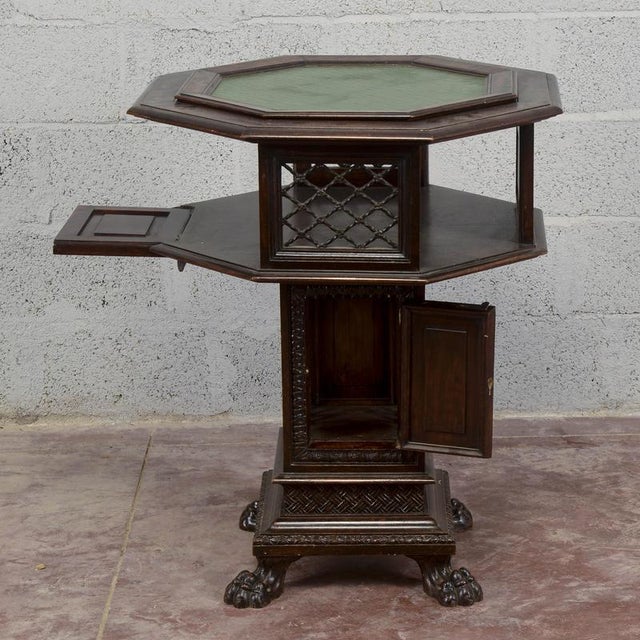 Brown AntiqueMaggini Swivel Coffee Table with Removable Glass Top, 1800s For Sale - Image 8 of 18