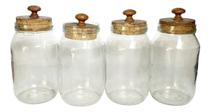 Glass Jars with Cork Stoppers, France, 1950s, Set of 4