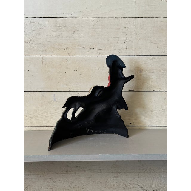 Mid 20th Century Mid 20th Century Cast Iron Doorstop With Colonial Theme For Sale - Image 5 of 5