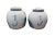 This is a pair of large contemporary an ink blue and stone greyish white Chinese porcelain ginger jars. These two rounded...