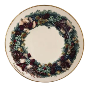 80s Lenox Christmas Wreath China Collectable Plate