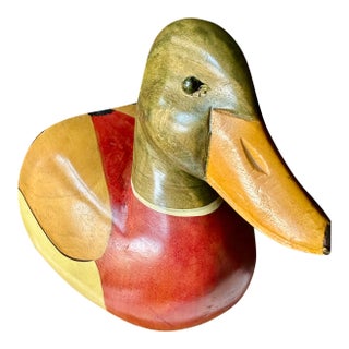 Vintage Wooden Duck Bookends For Sale