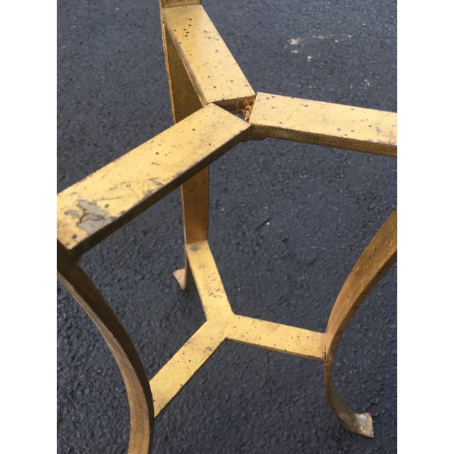 Gold Vintage Regency Style Gilded Wrought Iron Pedestal Stand. For Sale - Image 8 of 11