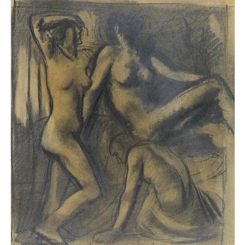 Pencil on paper mounted on canvas. An outstanding drawing by Sironi, from a private collection and previously donated by...