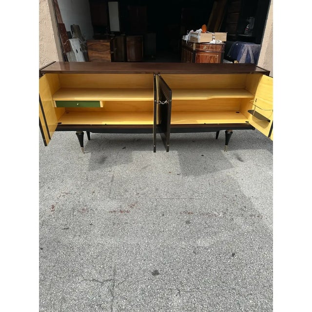 1940s French Art Deco Macassar Ebony Mother-of-Pearl Sideboard For Sale - Image 11 of 12