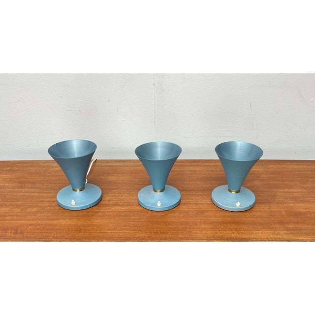 Blue Mid-Century Modern Italian Table Lamps in the style of Stilnovo, 1960s, Set of 3 For Sale - Image 8 of 18