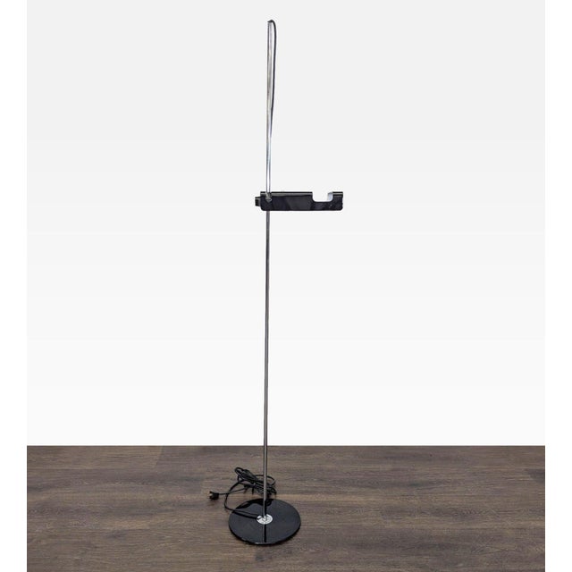 Modern Joe Colombo for Oluce Vintage Chrome and Black Floor Lamp For Sale - Image 3 of 10