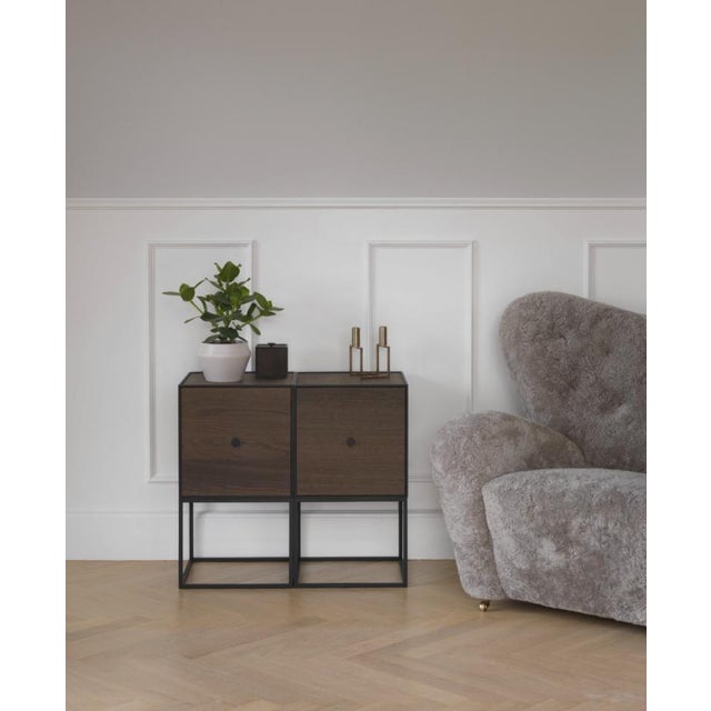 Set of Espresso Sheepskin the Tired Man Lounge Chair by Lassen For Sale - Image 12 of 16