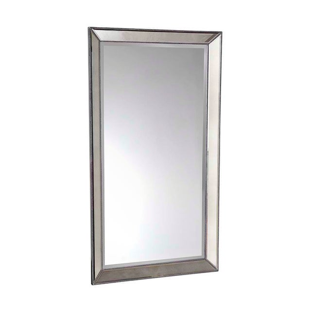 Bassett Large Silver Beaded Wall Mirror Chairish