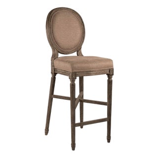 Medallion Louie Bar Stool - Copper Linen / Copper Painted Frame For Sale