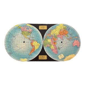 Vintage 1930s World Map Decor