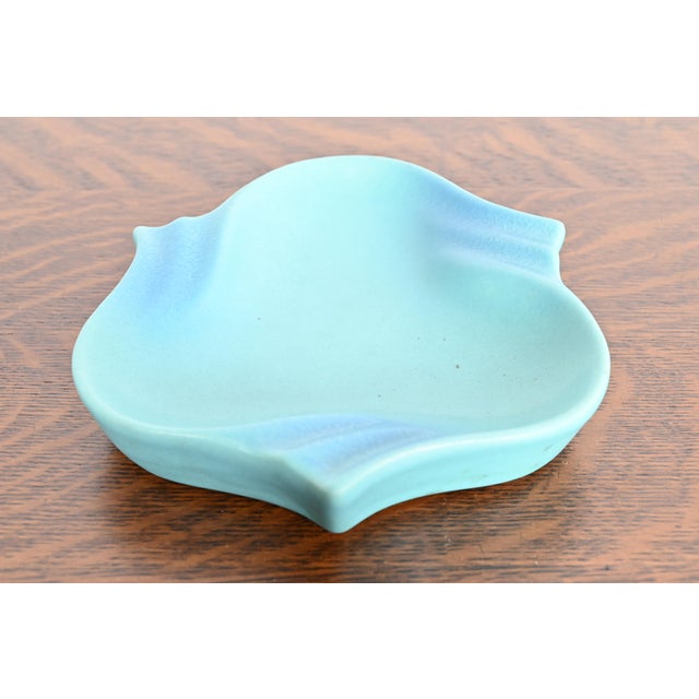 Early 20th Century Van Briggle Arts & Crafts Turquoise Glazed Ceramic Tray or Catchall For Sale - Image 5 of 12