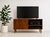 Danish Rosewood Mid Century Modern Credenza | Tambour Door Media Cabinet | Scandinavian Storage Console, C. 1960’s For Sale - Image 14 of 16