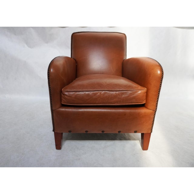 Mid-Century Modern 1990s Leather Poete Armchair by McNamara & Hirschman For Sale - Image 3 of 16