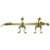 French Brass Fire and Dog Irons or Fire Tools, 19th Century For Sale