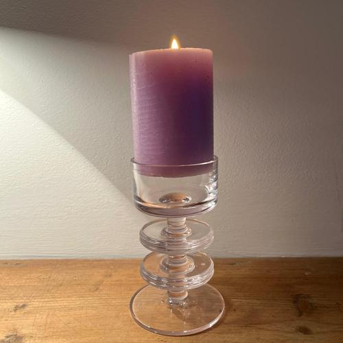 Wedgewood Sherringham glass candle stick holder with 2 disc Holds 1 candle with iconic disc shape. Dimensions Height...